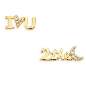 KATE SPADE • True Love I Love You To The Moon Earrings